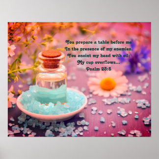Póster Salmo "Tú Anotas Mi Cabeza Con Aceite" 23:5 Profét