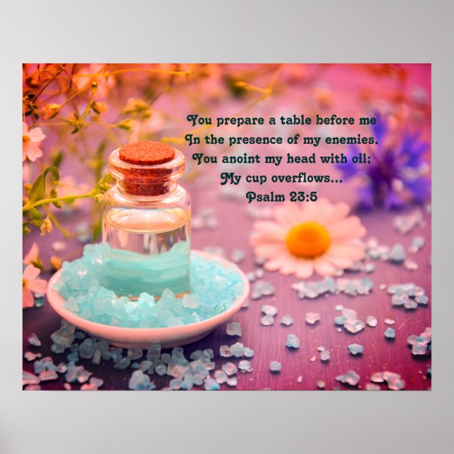 Póster Salmo "Tú Anotas Mi Cabeza Con Aceite" 23:5 Profét (Frente)
