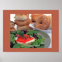 Póster Salmón ahumado en desayuno de bagel r (semi brillo