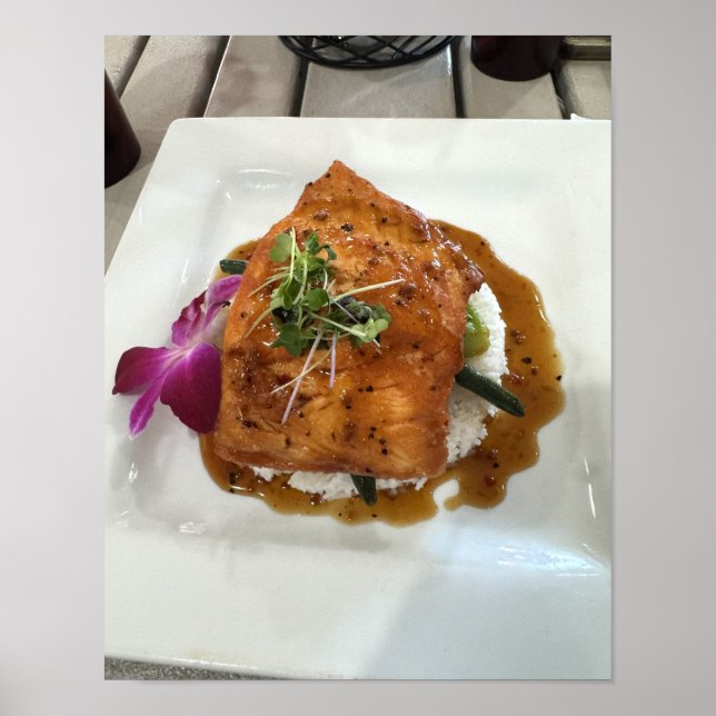 Póster Salmon Dinner Photo Poster  (Frente)