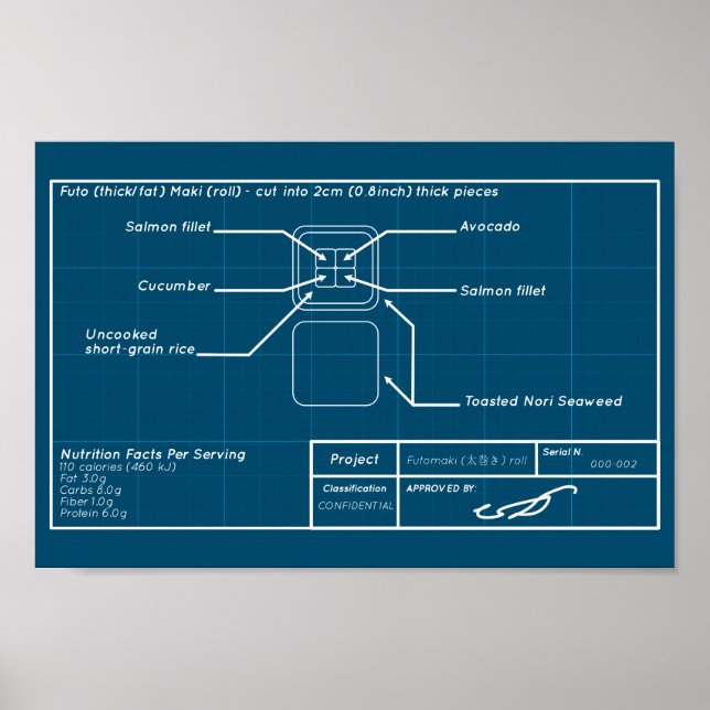 Póster Salmon futomaki (Frente)