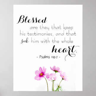 Póster Salmos 119:2 Biblia versus Poster cristiano