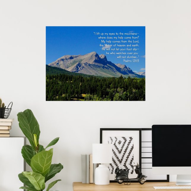 Póster Salmos 121:1-3 (Oficina en casa)
