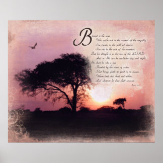 Póster Salmos 1:1-3 Bendito es el hombre - Alentamiento