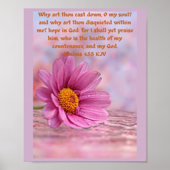 Póster Salmos 43 v5 fé, levantando inspirador (Frente)