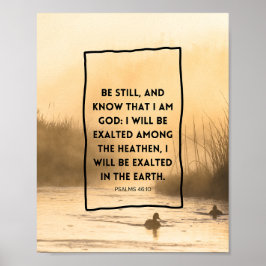 Póster Salmos 46:10 KJV Quédate quieto Biblia Cristiana V