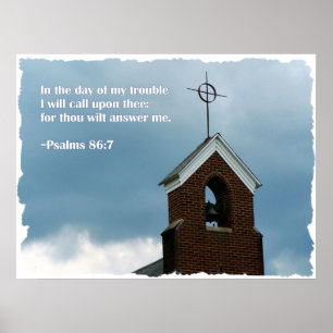 Póster Salmos Biblia Verse Steeple Christian Poster