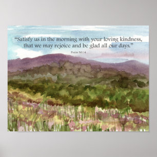 Póster Salmos Escritura Desierto Montaña Paisaje Flores