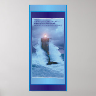 Póster Salmos "Lighthouse Waves" Poster de 16" X 7"