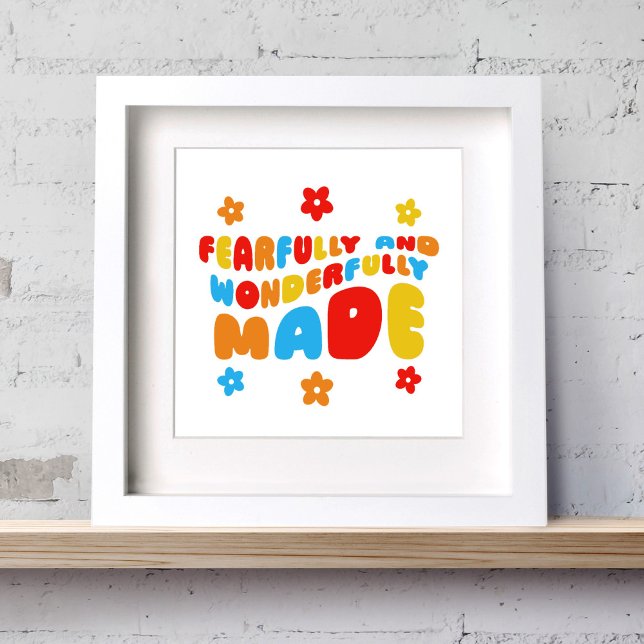 Póster Salmos Retro De Hecho Temeroso Y Maravilloso 139:1 (Subido por el creador)