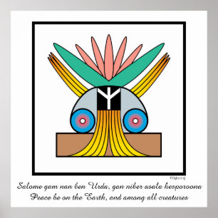 Póster Salome Peace Symbol & Meditation Mantra