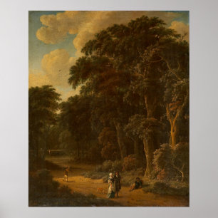 Póster Salomon Rombouts - Paisaje Forestal con Bosque...