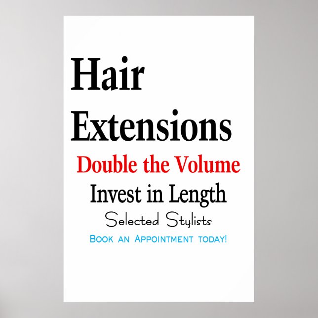 Póster Salon Barbershop Poster Hair Extensions Length (Frente)
