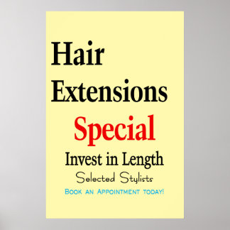 Póster Salon Barbershop Poster Hair Extensions Length