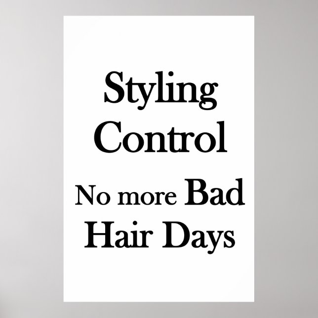 Póster Salon Barbershop PosterStyling Control No Bad Hair (Frente)