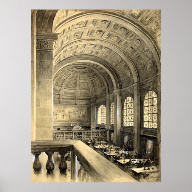 Póster Salón Bates de la Biblioteca Pública de Boston, 18 (Frente)