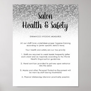 Póster Salon Covid Poster de Seguridad de la Salud Purpur