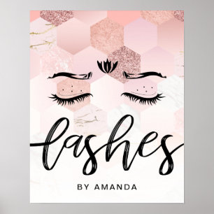 Póster Salón de azotes de oro Rosa personalizado