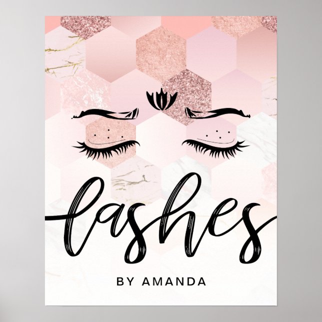 Póster Salón de azotes de oro Rosa personalizado (Frente)