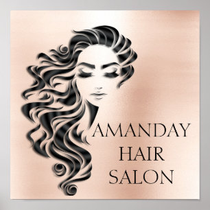 Póster Salón de belleza creativa azota a Rosa de pelo