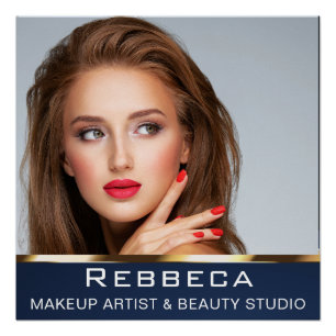 Póster Salón de belleza de artista de maquillaje y cabell
