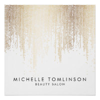 Salón De Belleza De Lujo Faux Gold Confetti Rain