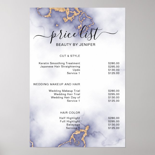 Póster Salón de belleza elegante y moderno (Frente)