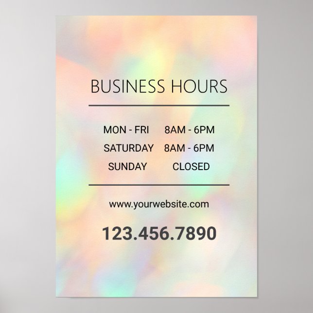 Póster Salón de belleza holográfica moderno y elegante (Frente)