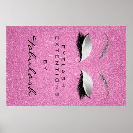 Póster Salón de belleza maquillaje Lápiz de ojos Plata Ro