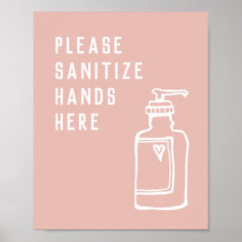 Póster Salón De Belleza Minimalista Manos De Sanitize Ros