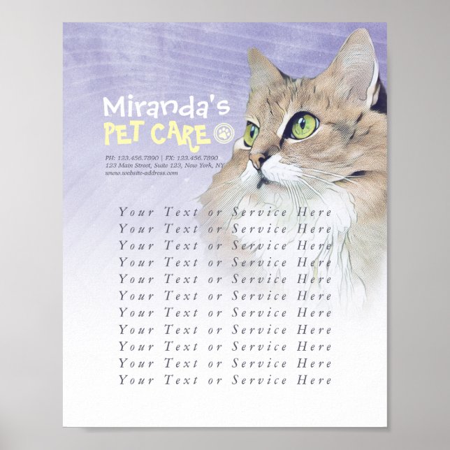 Póster Salón de belleza para Mascotas que beben y crecen (Frente)