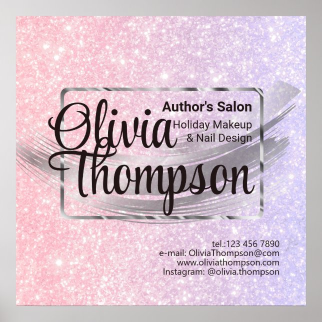 Póster Salón de belleza Pearl Silver (Frente)