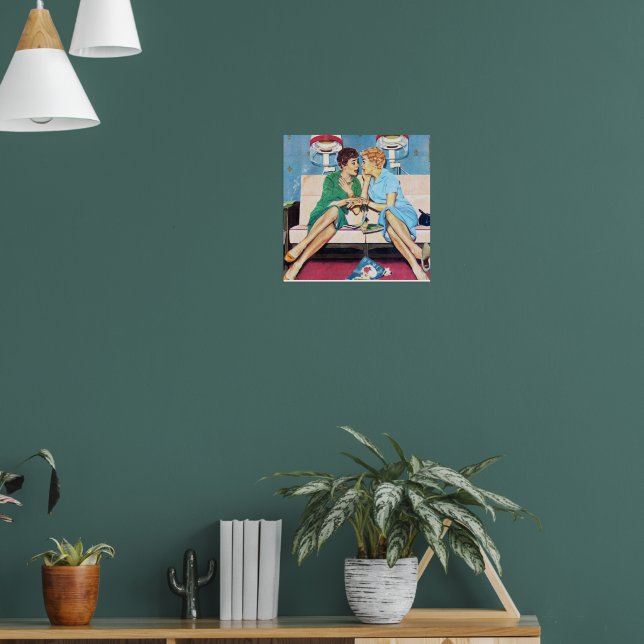 Póster salón de belleza retro vintage señoras (Salón 1)