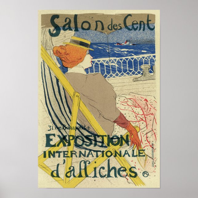 Póster Salón de Centos de Toulouse Lautrec, Art Nouveau (Frente)