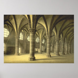 Póster Salón de los Caballeros, Mont St. Michel, Francia
