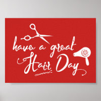Salón De Pelo Con Un Gran Día De Pelo Rojo Moderno