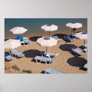 Póster Salón de playa Rodas, Islas Dodecanesas, Grecia