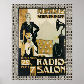 Póster Salón de Radio Vintage Holanda de los años 1920