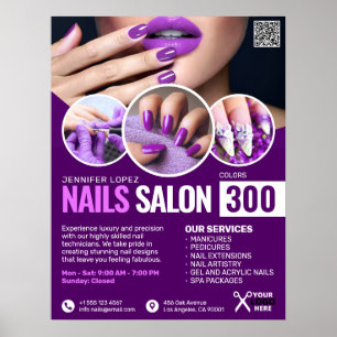 Póster Salón de Uñas Purple, Salón de Belleza, Artista de