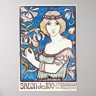 Póster Salon des Cent, cubierta Art Nouveau de Paul Berth