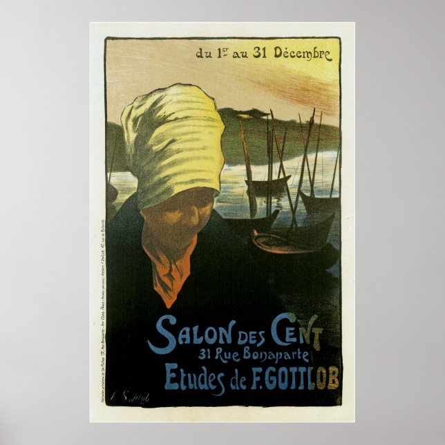 Póster Salon Des Cent ~ Etudes de F. Gottlob (Frente)