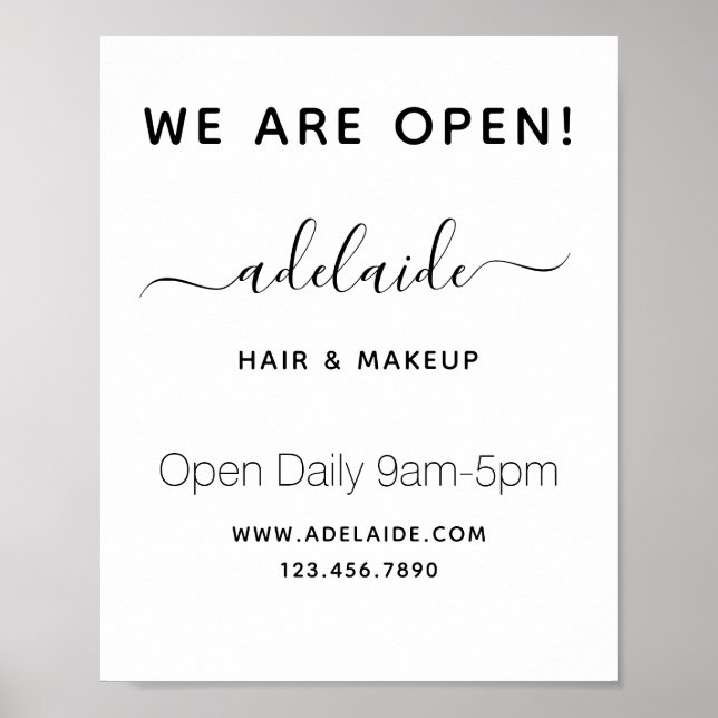 Póster Salon elegante de la Moda Blanca minimalista reape (Frente)