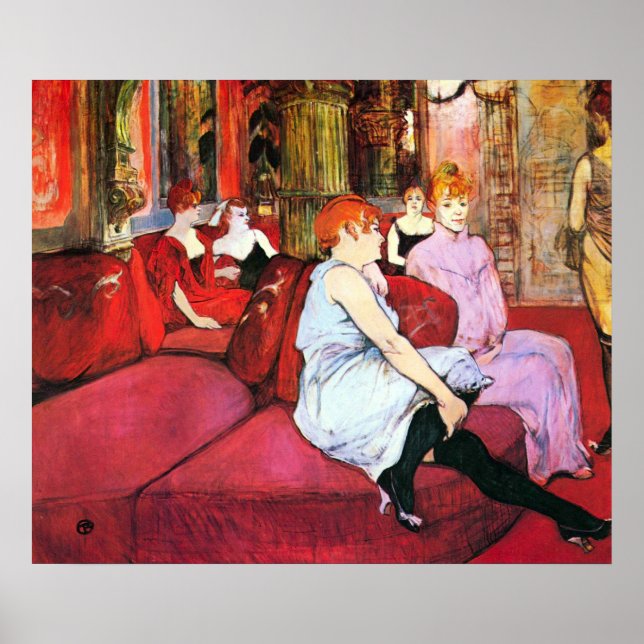 Póster Salón en la rue de Moulins, por Toulouse-Lautrec (Frente)