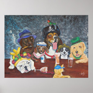 Póster Salón feliz de las colas