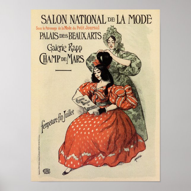 Póster Salón Nacional de Moda 1896 París (Frente)
