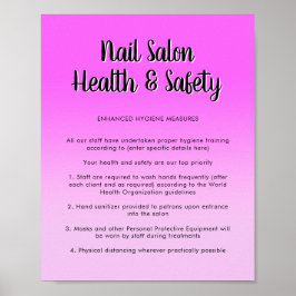 Póster Salon Nail Health Bright Purple Covids Safety