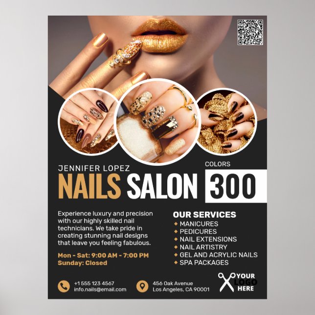 Póster Salón Nal Negro y Oro, Artista de maquillaje (Frente)