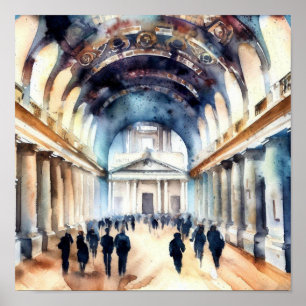 Póster Salón Pintado (B) del Real Colegio Naval de Londre