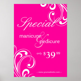Póster Salon Poster Spa Bañeras rosas y blancas