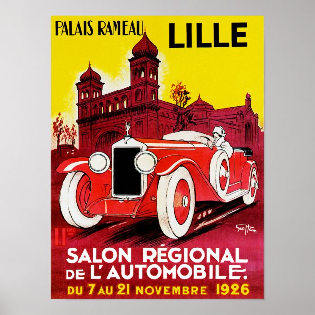 Póster Salón Regional De L'Automobile ~ Lille (Frente)